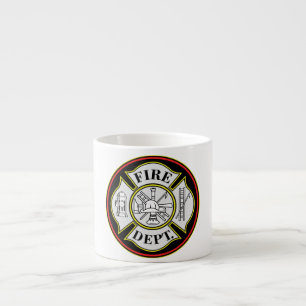 Fire Department Round Badge Espresso Cup