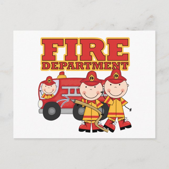 Fire Department Tshirts and Gifts Postcard (Front)
