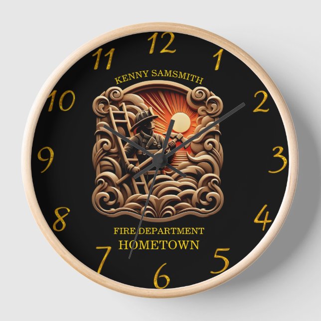 Fire Departments Badge Of Everyday Heroes Clock (Front)