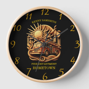Fire Departments Badge Of Everyday Heroes Clock
