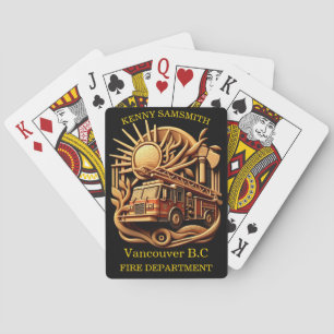 Fire Departments Badge of protecting the community Playing Cards