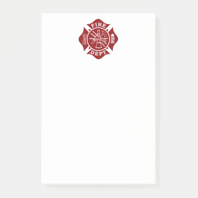 Fire Dept Custom Post-it® Notes 4 x 6 (Front)