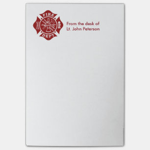 Fire Dept Custom Post-it® Notes 4 x 6