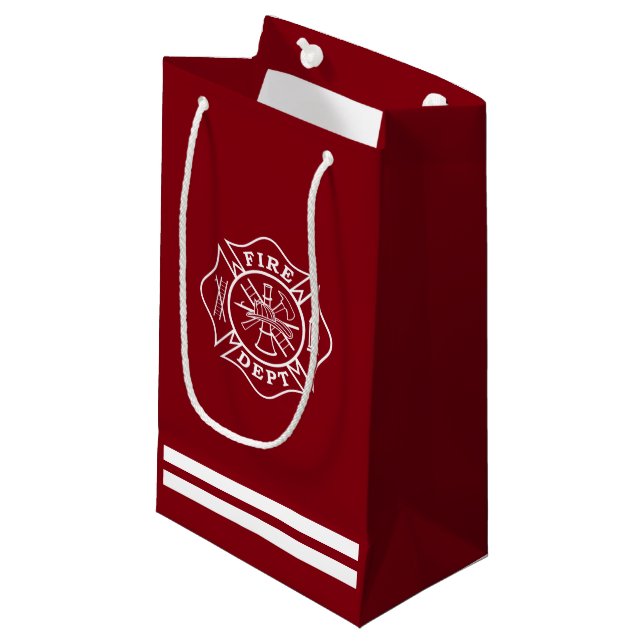 Fire Dept / Firefighter Maltese Cross Gift Bag (Front Angled)