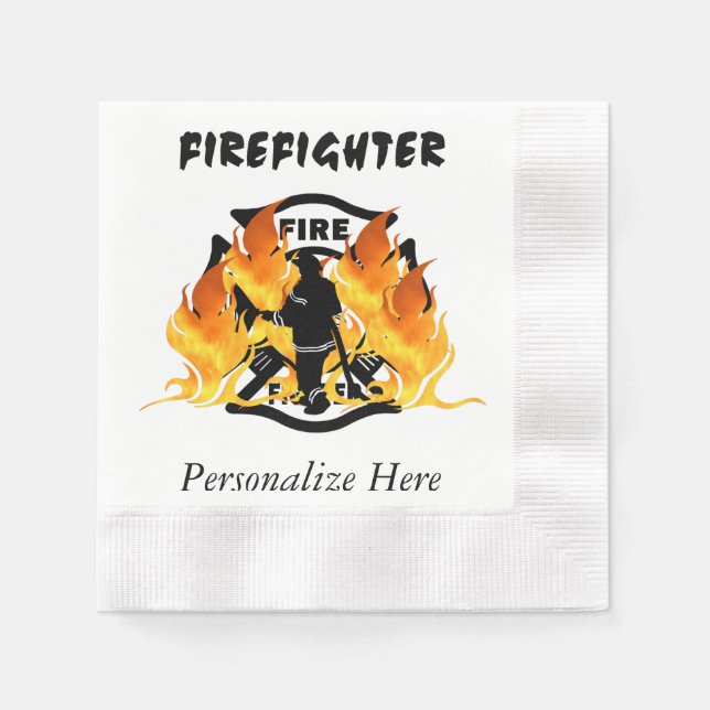 Fire Dept Flames Napkin (Front)