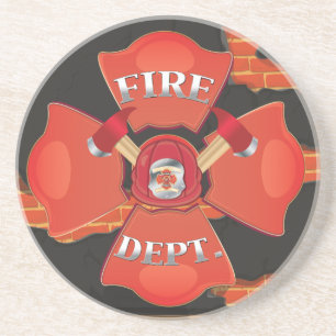 Fire Dept Logo Coaster