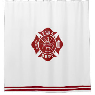 Fire Dept Maltese Cross Shower Curtain