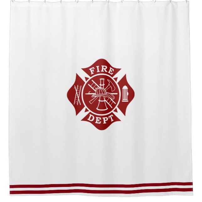 Fire Dept Maltese Cross Shower Curtain (Front)