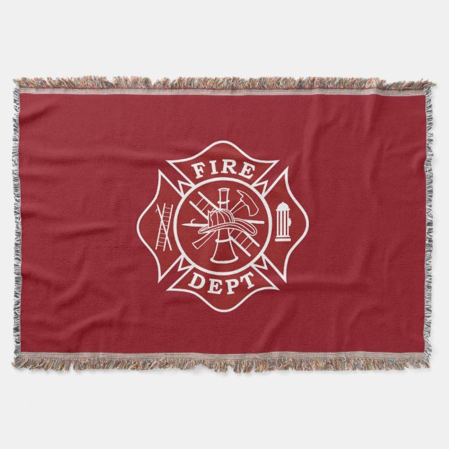 Fire Dept / Maltese Cross Throw Blanket (Front)