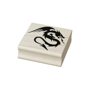 fire dragon art stamp