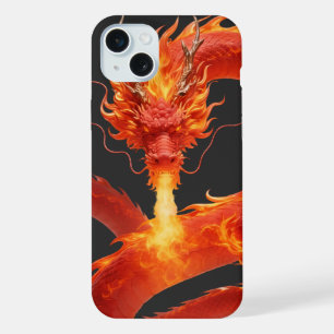 Fire Dragon Fantasy Art Design, Mythical Creature  iPhone 15 Plus Case