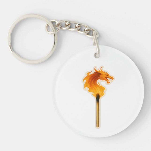 Fire Dragon Matchstick Key Ring (Front)