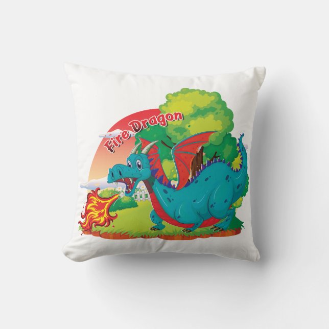 Fire Dragon Pillow (Front)