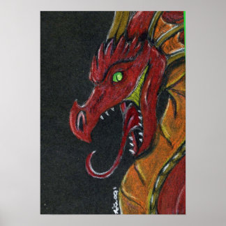 Fire Dragon Poster Print