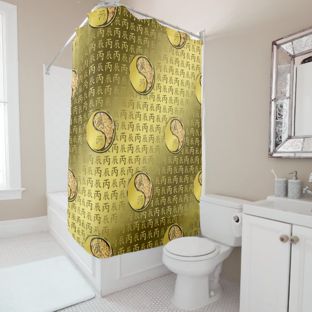 Fire Dragon Shower Curtain (In Situ)