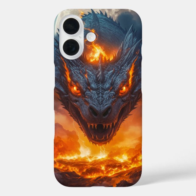 Fire Dragon Under Full Moon Fantasy Case-Mate iPhone Case (Back)