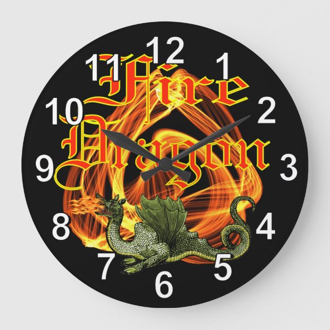 Fire Dragon Wall Clock (Front)