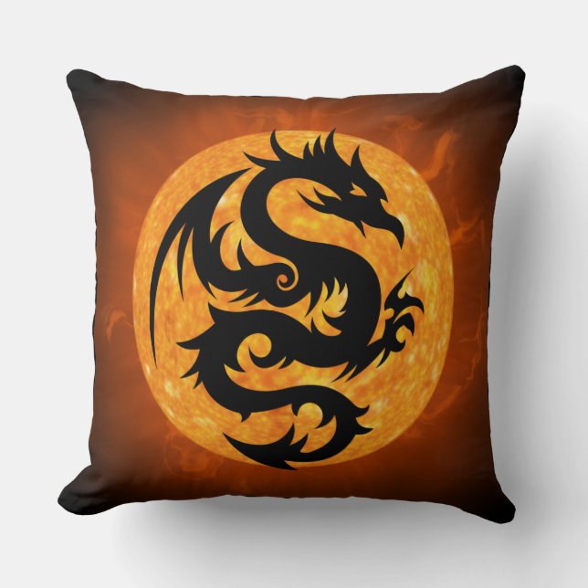 fire dragons different front and back pillow (Front)
