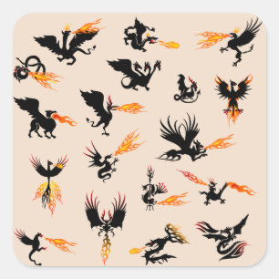 fire dragons stickers