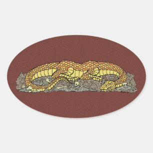 Fire Drake at Rest Oval Sticker