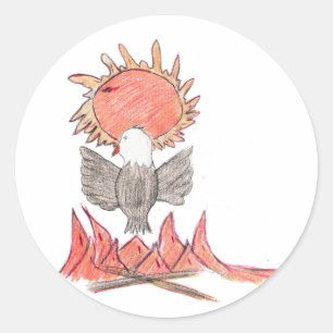 Fire Eagle Classic Round Sticker