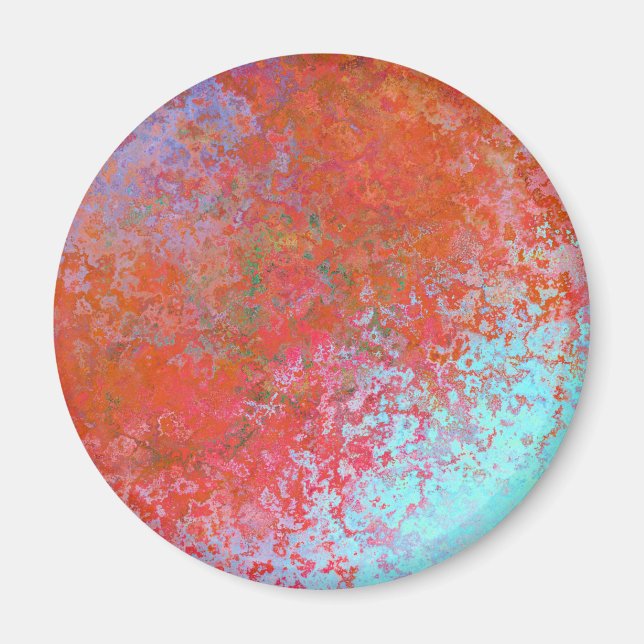 Fire Element Alcohol Ink Abstract Orange Magnet (Front)