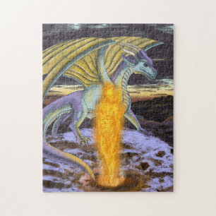 Fire Element and Dragon Jigsaw Puzzle