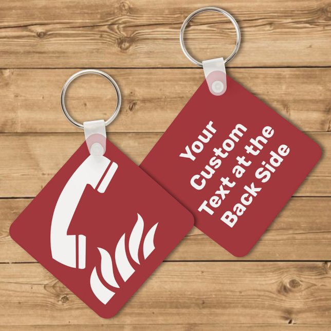 Fire Emergency Phone Safety Sign Key Ring (Creator Uploaded)