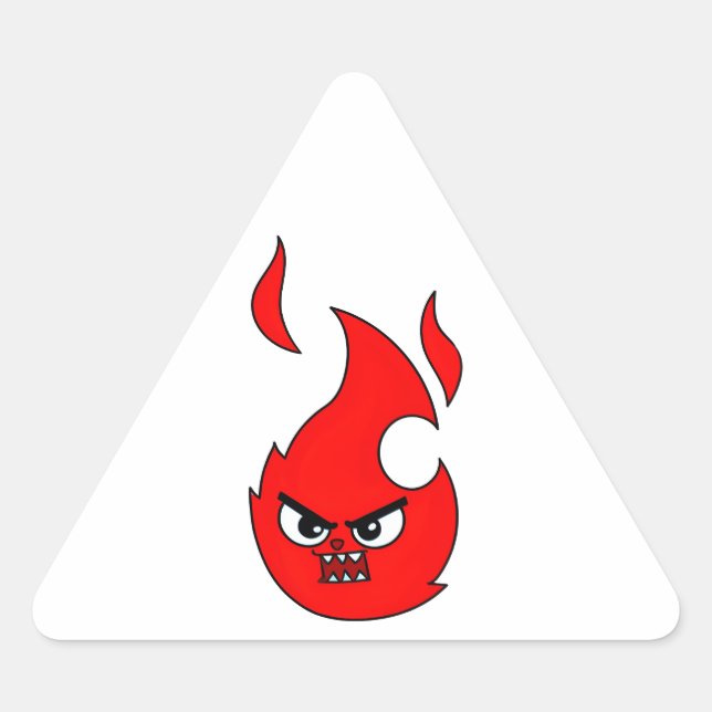 Fire emoji funny gifts triangle sticker (Front)