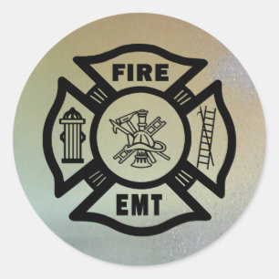 FIRE EMT CLASSIC ROUND STICKER