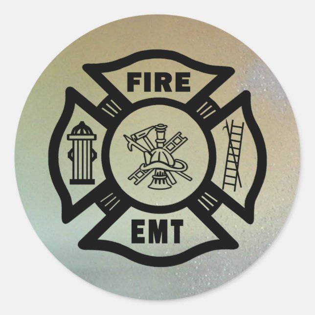FIRE EMT CLASSIC ROUND STICKER (Front)
