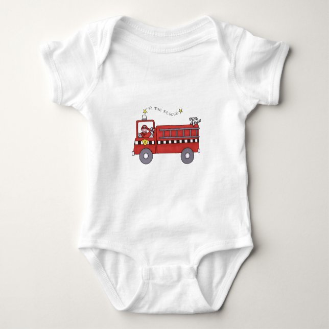 Fire Engine Baby Bodysuit (Front)