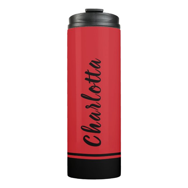 Fire Engine Black | Elegant | Minimal | Customised Thermal Tumbler (Front)