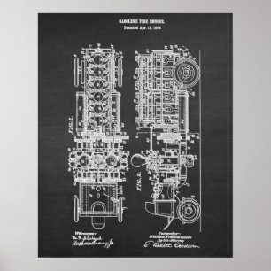 Fire Engine Blueprint Patent Art no. 4 Poster