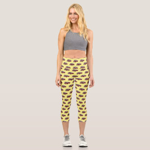 Fire engine cartoon illustration capri leggings