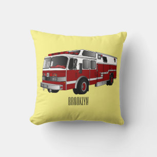 Fire engine cartoon illustration cushion