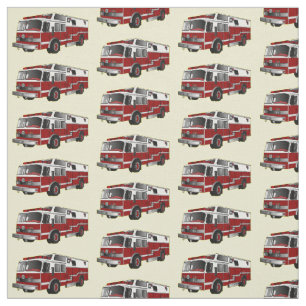 Fire engine cartoon illustration fabric