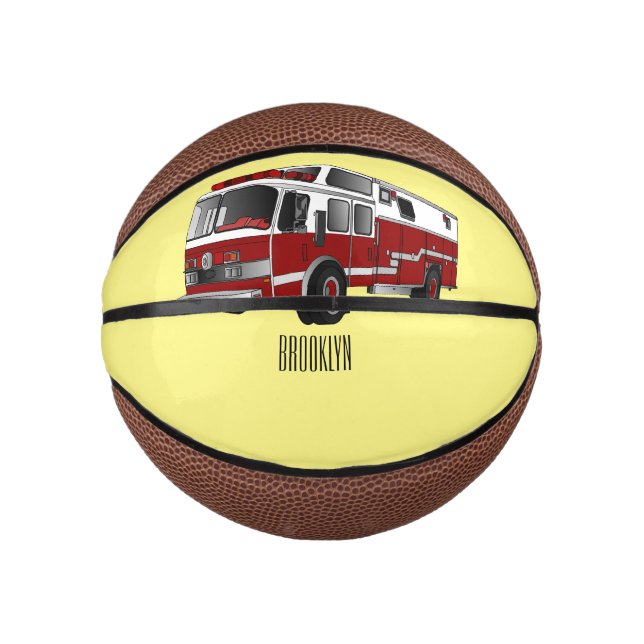 Fire engine cartoon illustration mini basketball (Front)