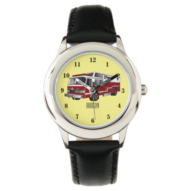 Fire engine cartoon illustration watch (Front)