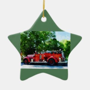 Fire Engine Ceramic Tree Decoration