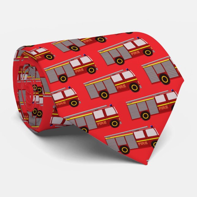Fire Engine Design Tie (Rolled)
