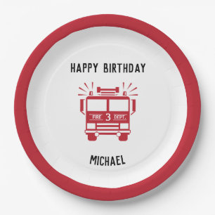 Fire Engine   Fire Truck Birthday Plates