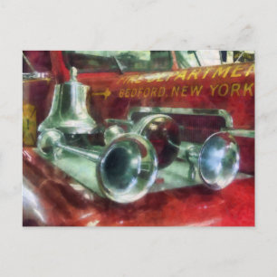 Fire Engine Horns and Bell Postcard