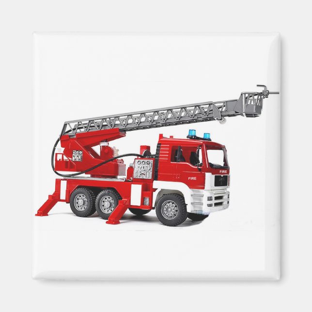 Fire Engine image for 2 Inch Square Magnet (Front)