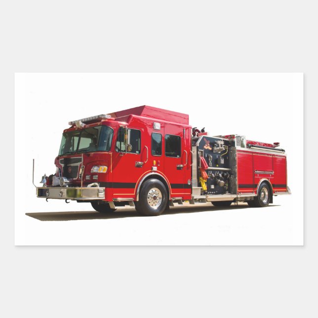 Fire Engine image for Rectangle-Stickers-Glossy Rectangular Sticker (Front)