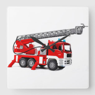 Fire Engine image for Square Wall Clock