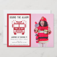 Fire Engine or Fire Truck Photo Birthday Party