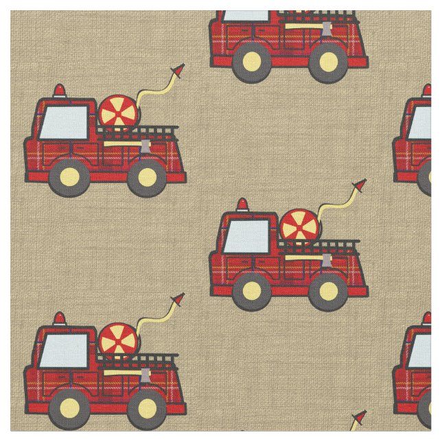 Fire Engine Plaid Fabric (Close Up)