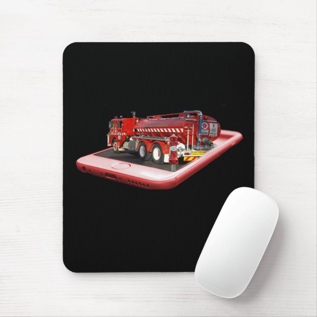 Fire Engine Popout Art,  Mouse Pad (With Mouse)