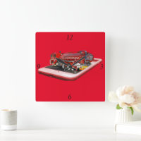 Fire Engine Popout Art, Square Wall Clock